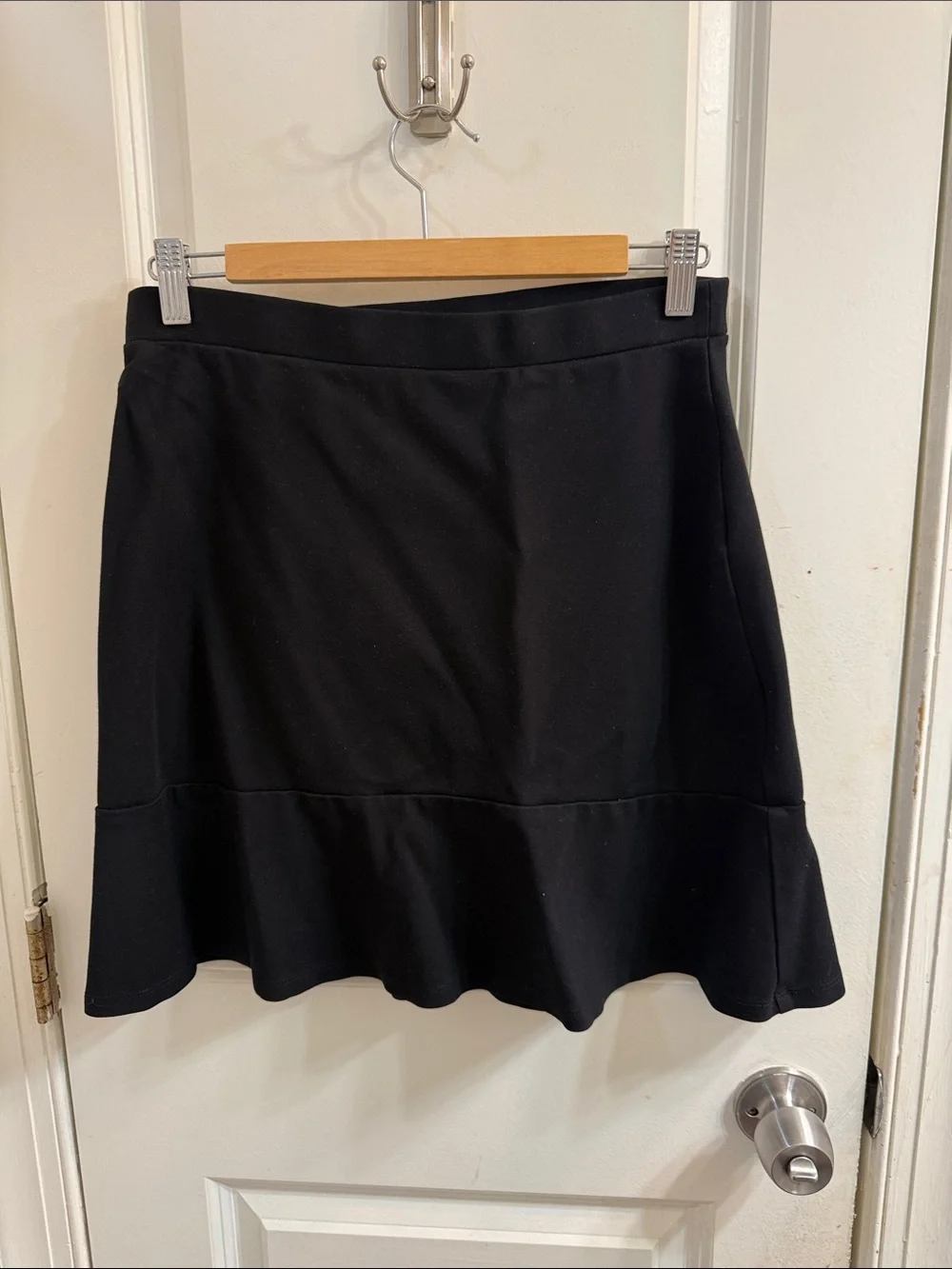 LOFT Black Circle Skirt with Flounce Hem